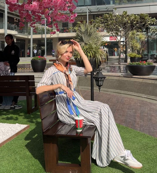 Sutra Midi Stripe Dress