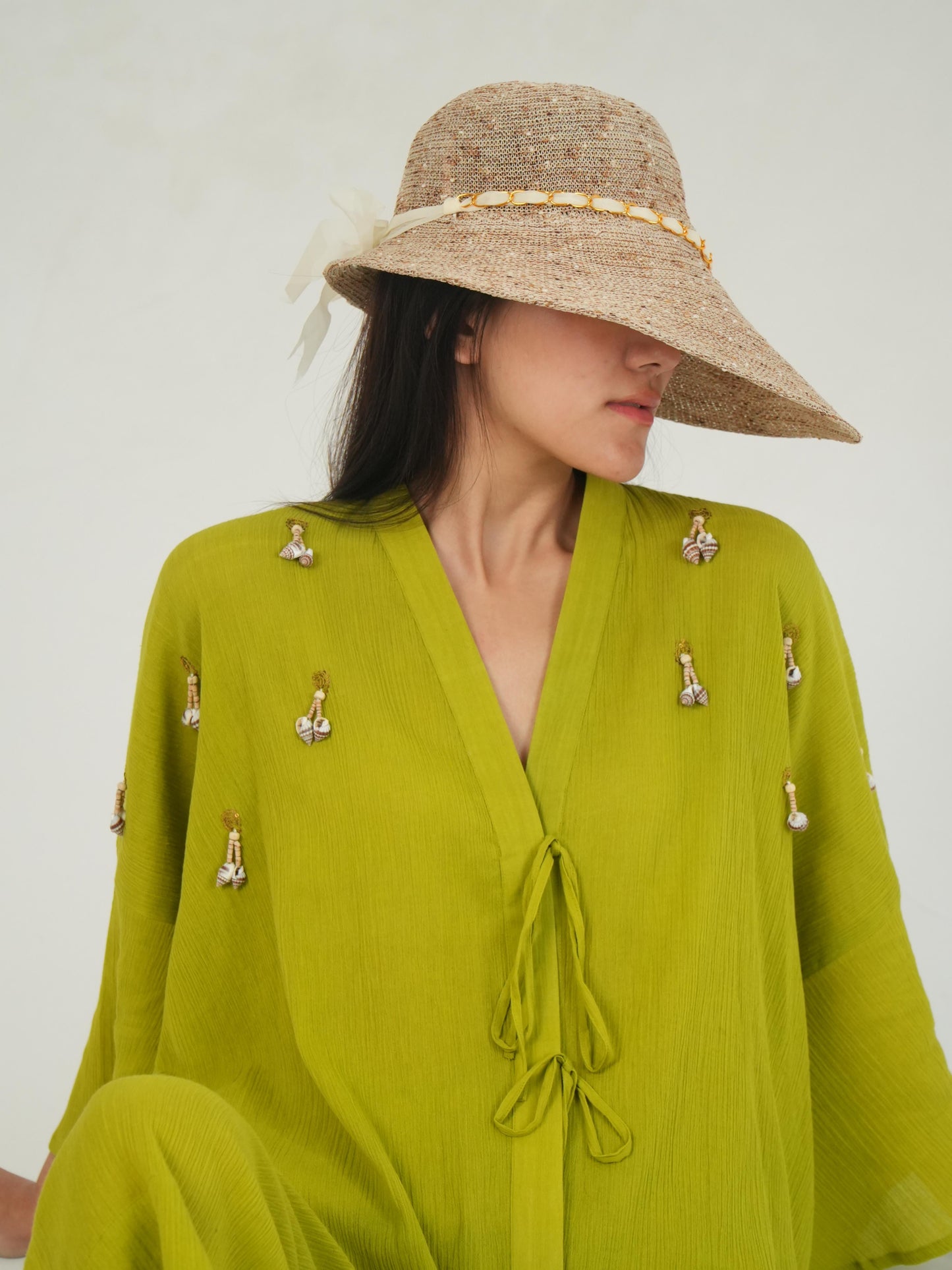 Vanshitaaz Lime Green Crinkled Cotton Co-ord