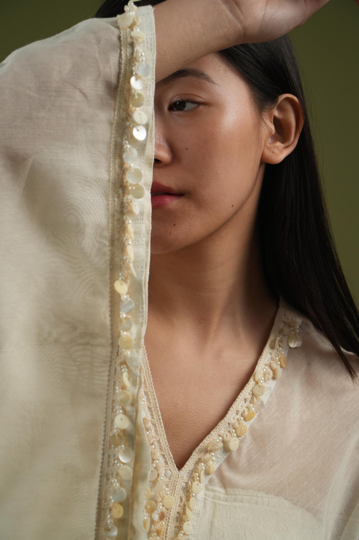 Vanshitaaz Ivory Harmony Cape Set