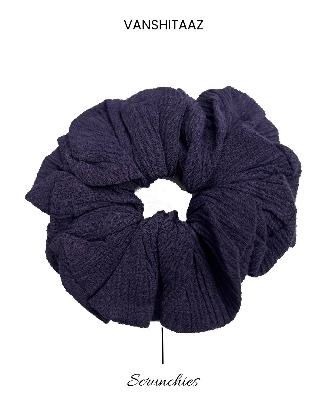 Vanshitaaz Handcrafted fabric scrunchies - Mulberry Purple