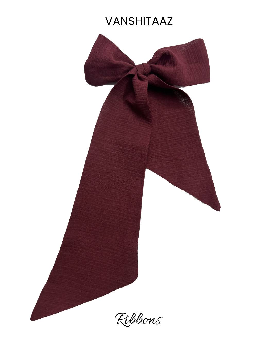 Vanshitaaz Handcrafted fabric Ribbons - Merlot