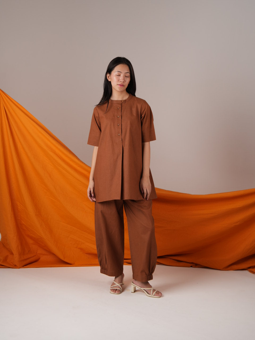 Vanshitaaz Burnt Brown Anti Fit Cotton Co-ord set