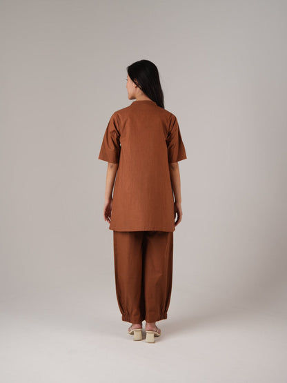 Vanshitaaz Burnt Brown Anti Fit Cotton Co-ord set
