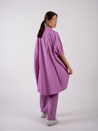 Lilac Cotton Asymmetric Co-ord Set
