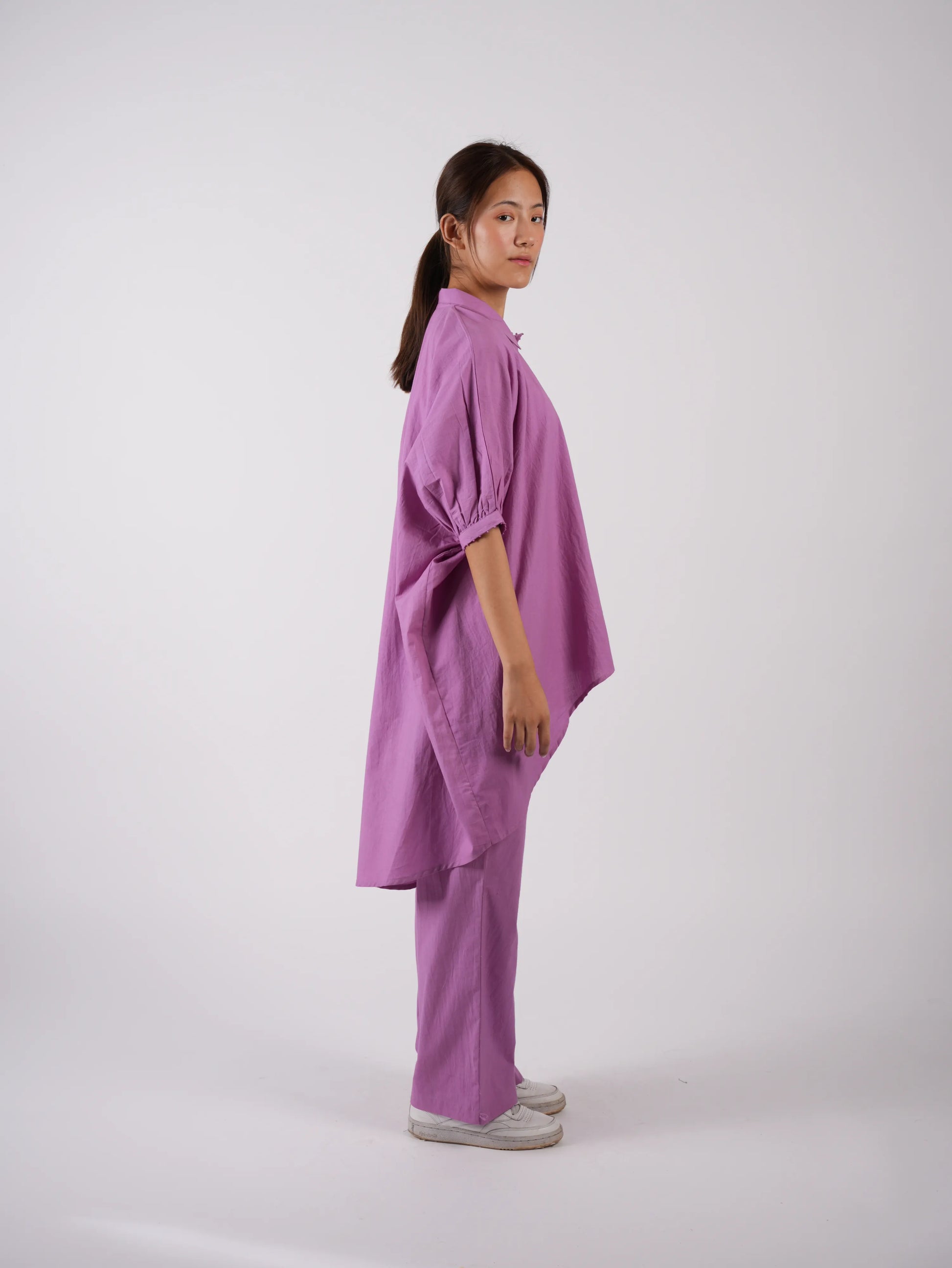 Lilac Cotton Asymmetric Co-ord Set