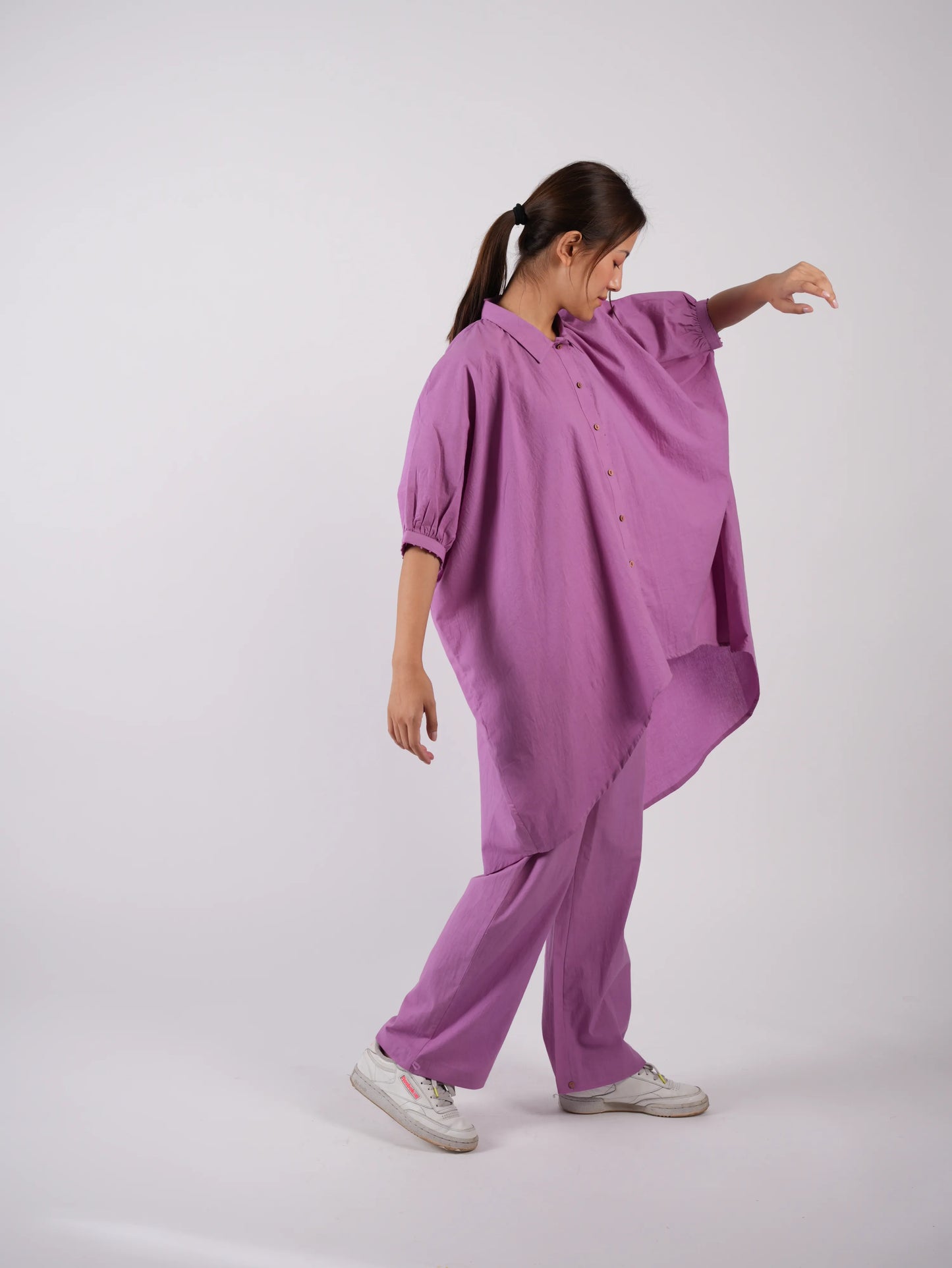 Lilac Cotton Asymmetric Co-ord Set