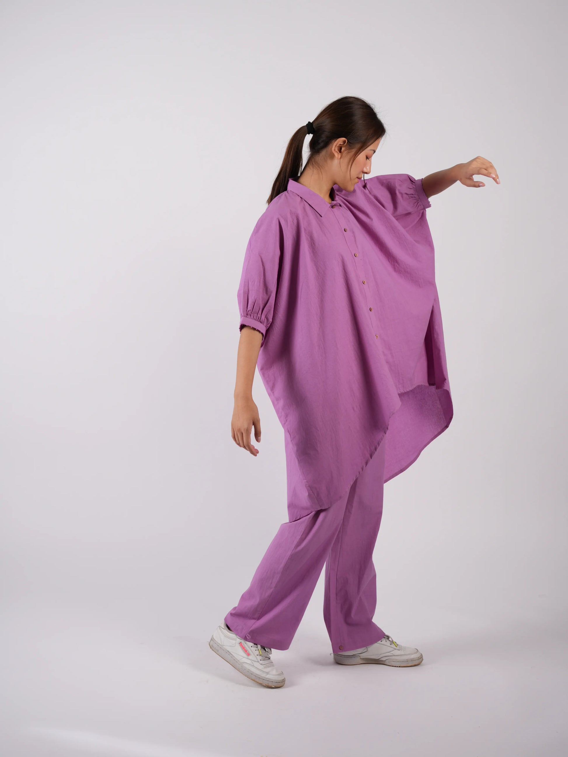 Lilac Cotton Asymmetric Co-ord Set