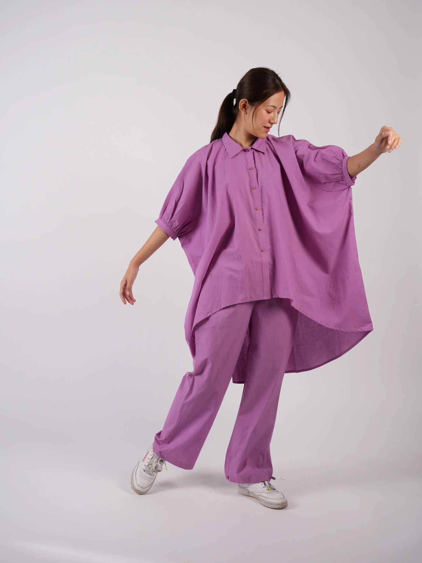 Lilac Cotton Asymmetric Co-ord Set