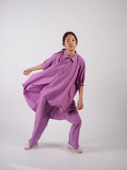 Lilac Cotton Asymmetric Co-ord Set