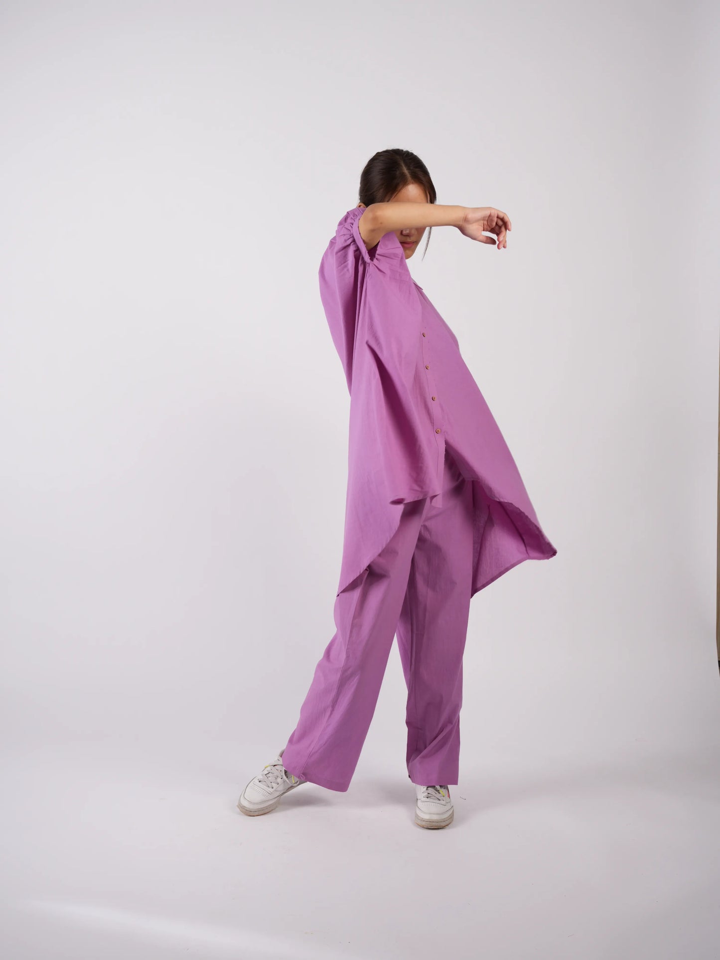 Lilac Cotton Asymmetric Co-ord Set