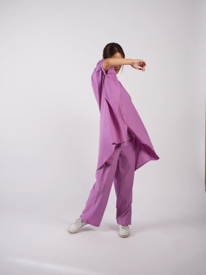 Lilac Cotton Asymmetric Co-ord Set