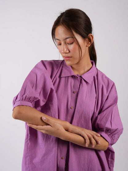 Lilac Cotton Asymmetric Co-ord Set