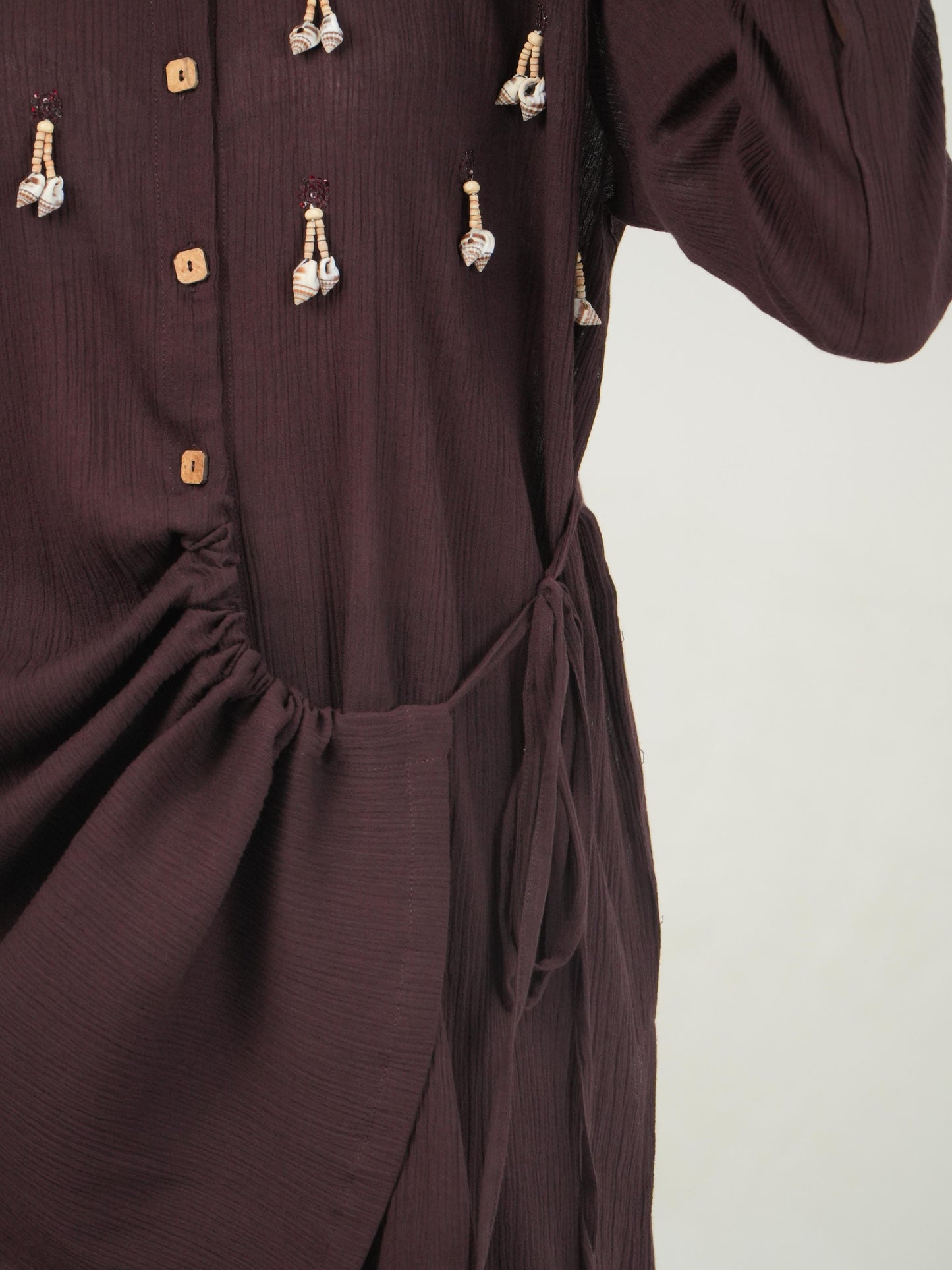 Vanshitaaz Deep Burgundy Crinkled Cotton Co-ord