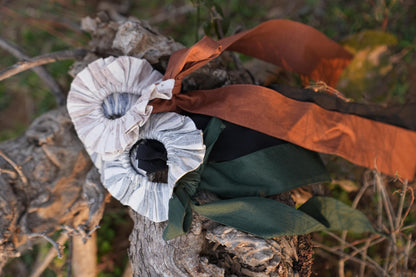 Sutra Stripe Bow Tie-up Scrunchies