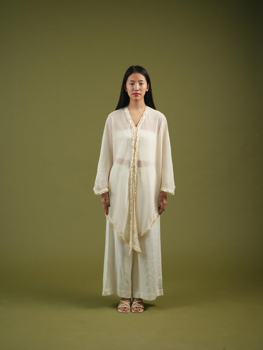 Vanshitaaz Ivory Harmony Cape Set