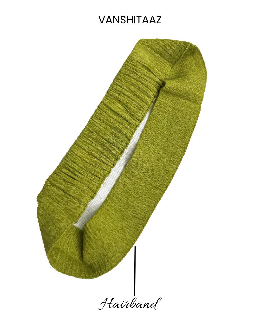 Vanshitaaz Handcrafted fabric hairband - Lime green